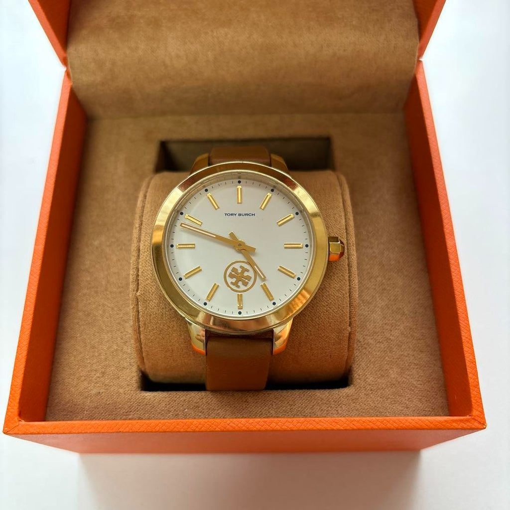Tory Burch Collins Quartz White Dial Brown Leather Strap Watch for Women - TBW1202 Buy Now By Tory Burch