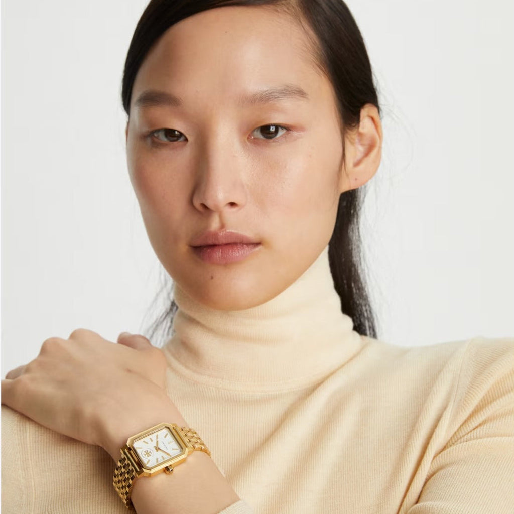 Tory Burch Robinson White Dial Gold Steel Strap Watch for Women - TBW1500 Buy Now By Tory Burch