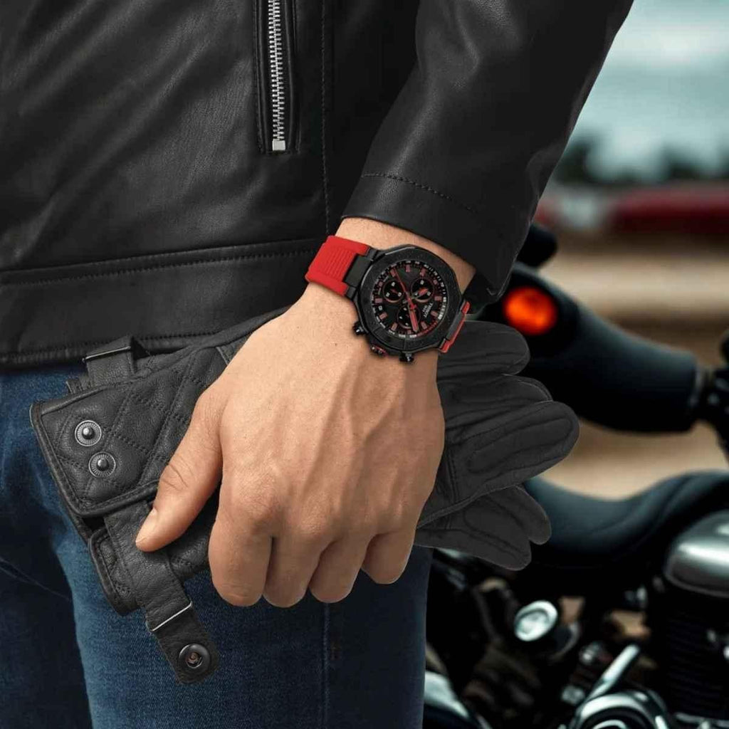 Tissot T Race Chronograph Black Dial Red Rubber Strap Watch for Men - T141.417.37.061.01 Buy Now By Tissot