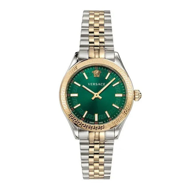 Versace Hellenyium Quartz Green Dial Two Tone Steel Strap Watch for Women - VEHU00420 Buy Now By Versace