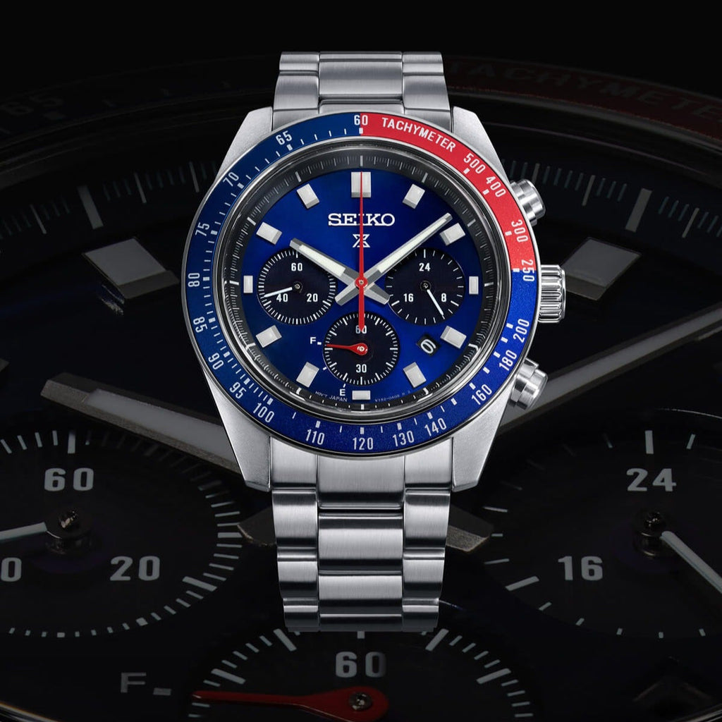 Seiko Prospex Speedtimer Solar Chronograph Blue Dial Silver Steel Strap Watch for Men - SSC913 Buy Now By Seiko