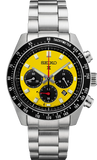 Seiko Prospex Speedtimer Solar Chronograph Yellow Dial Silver Steel Strap Watch for Men - SSC929 Buy Now By Seiko