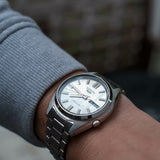 Seiko 5 Sports SNXS Series Automatic Beige Dial Silver Steel Strap Watch for Men - SRPK91K1 Buy Now By Seiko