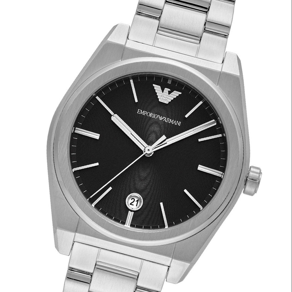 Emporio Armani Frederico Analog Black Dial Silver Steel Strap Watch for Men - AR11622 Buy Now By Emporio Armani
