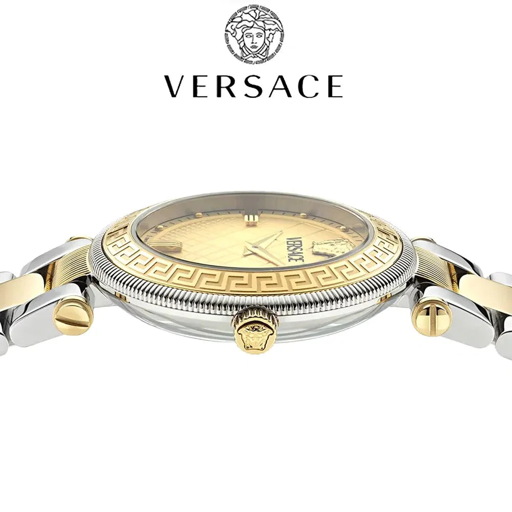 Versace Reve Analog Gold Dial Two Tone Steel Strap Watch for Women - VE8B00324 Buy Now By Versace