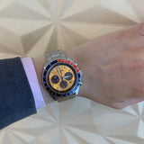 Seiko Prospex Solar Chronograph 1969 Re-interpretation Orange Dial Silver Steel Strap Watch for Men - SSC947 Buy Now By Seiko