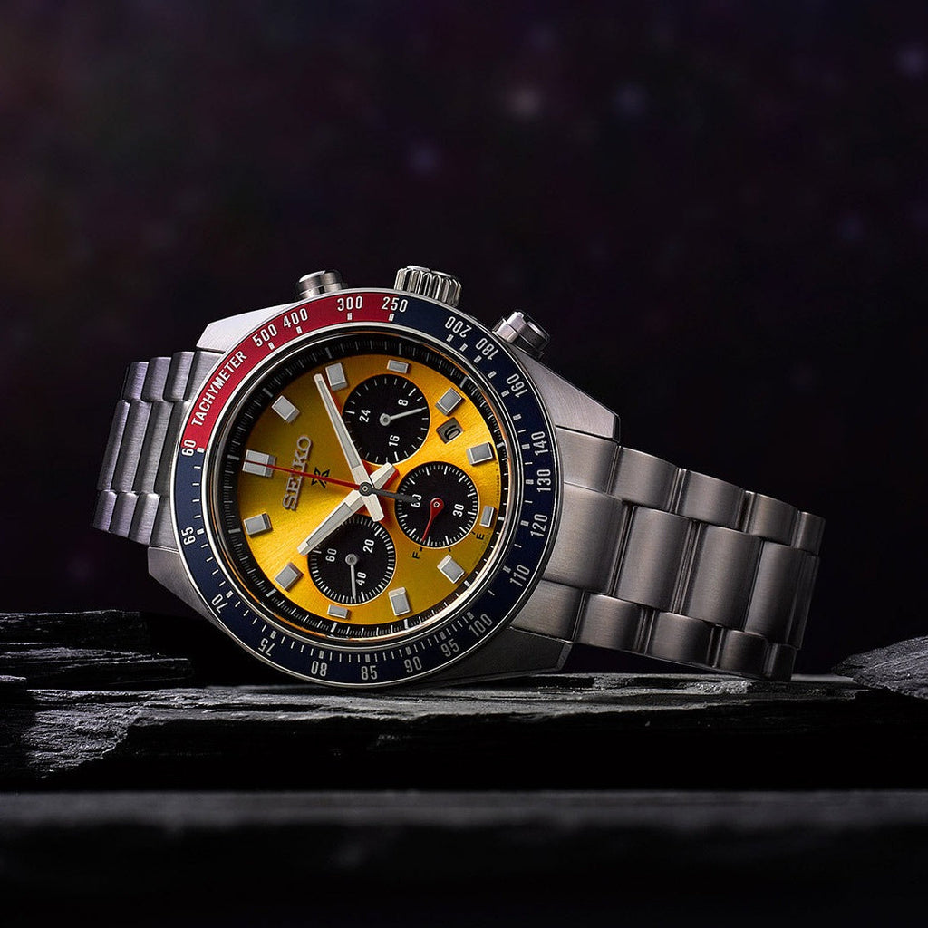 Seiko Prospex Solar Chronograph 1969 Re-interpretation Orange Dial Silver Steel Strap Watch for Men - SSC947 Buy Now By Seiko