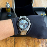 Seiko Prospex Speedtimer 41.4 Solar Chronograph Blue Dial Silver Steel Strap Watch for Men - SSC935 Buy Now By Seiko
