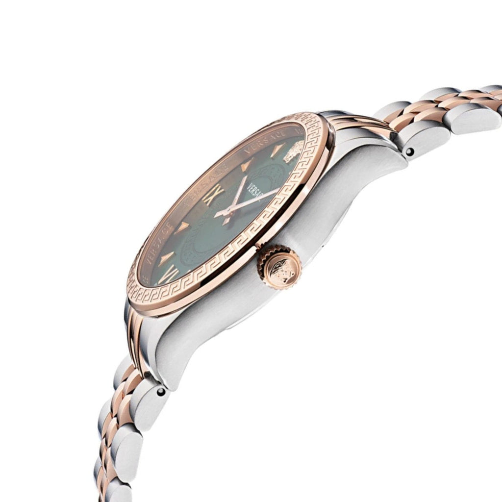 Versace Hellenyium Quartz Green Dial Two Tone Steel Strap Watch for Women - VE2S00422 Buy Now By Versace