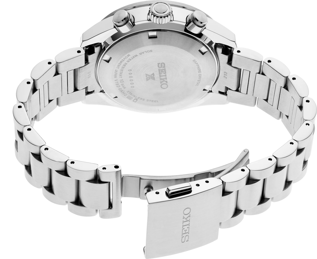 Seiko Prospex Speedtimer Solar Chronograph Black Dial Silver Steel Strap Watch for Men - SSC915 Buy Now By Seiko