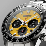 Seiko Prospex Speedtimer Solar Chronograph Yellow Dial Silver Steel Strap Watch for Men - SSC929 Buy Now By Seiko