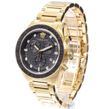 Versace Greca Dome Chronograph Black Dial Gold Steel Strap Watch for Men - VE6K00523 Buy Now By Versace