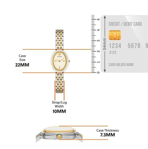 Tory Burch Oval White Dial Two Tone Steel Strap Watch for Women - TBW6033 Buy Now By Tory Burch