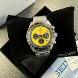 Seiko Prospex Speedtimer Solar Chronograph Yellow Dial Silver Steel Strap Watch for Men - SSC929 Buy Now By Seiko