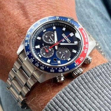 Seiko Prospex Speedtimer Solar Chronograph Blue Dial Silver Steel Strap Watch for Men - SSC913 Buy Now By Seiko