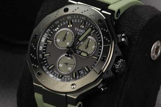 Tissot T Race Chronograph Black Dial Green Rubber Strap Watch for Men - T141.417.37.061.02 Buy Now By Tissot