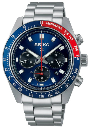 Seiko Prospex Speedtimer Solar Chronograph Blue Dial Silver Steel Strap Watch for Men - SSC913 Buy Now By Seiko