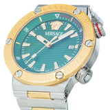 Versace Greca Logo Diver Quartz Green Dial Two Tone Steel Strap Watch for Men - VE8G00524 Buy Now By Versace