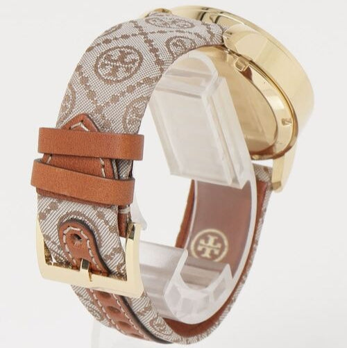 Tory Burch The Tory Chronograph White Dial Maroon Jacquard Strap Watch for Women - TBW1050 Buy Now By Tory Burch