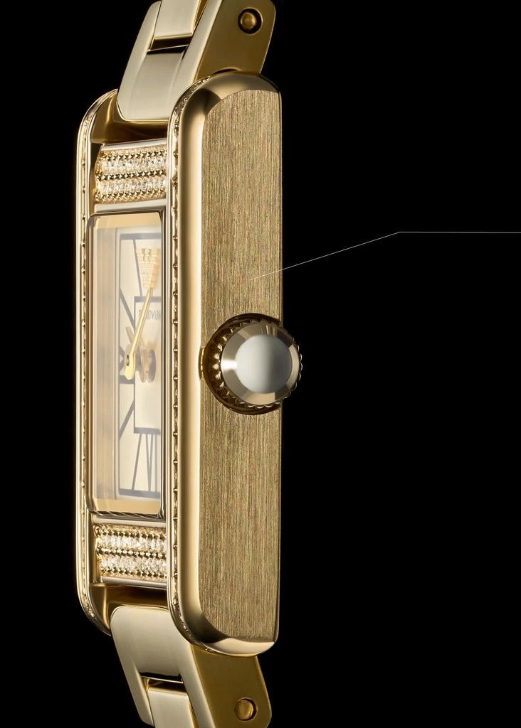 Emporio Armani Genni Crystals Mother of Pearl Dial Gold Steel Strap Watch for Women - AR11659 Buy Now By Emporio Armani
