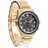 Versace Greca Dome Chronograph Black Dial Gold Steel Strap Watch for Men - VE6K00523 Buy Now By Versace