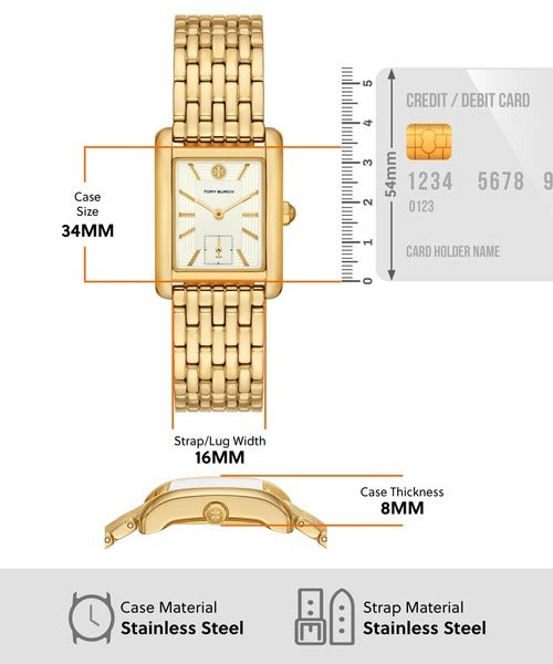 Tory Burch Eleanor White Dial Gold Steel Strap Watch for Women - TBW1060 Buy Now By Tory Burch