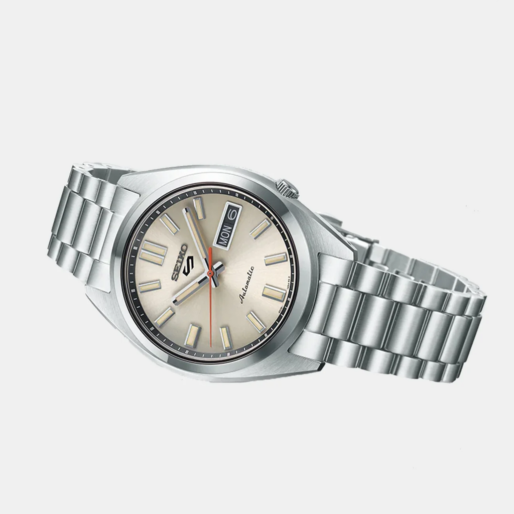 Seiko 5 Sports SNXS Series Automatic Beige Dial Silver Steel Strap Watch for Men - SRPK91K1 Buy Now By Seiko