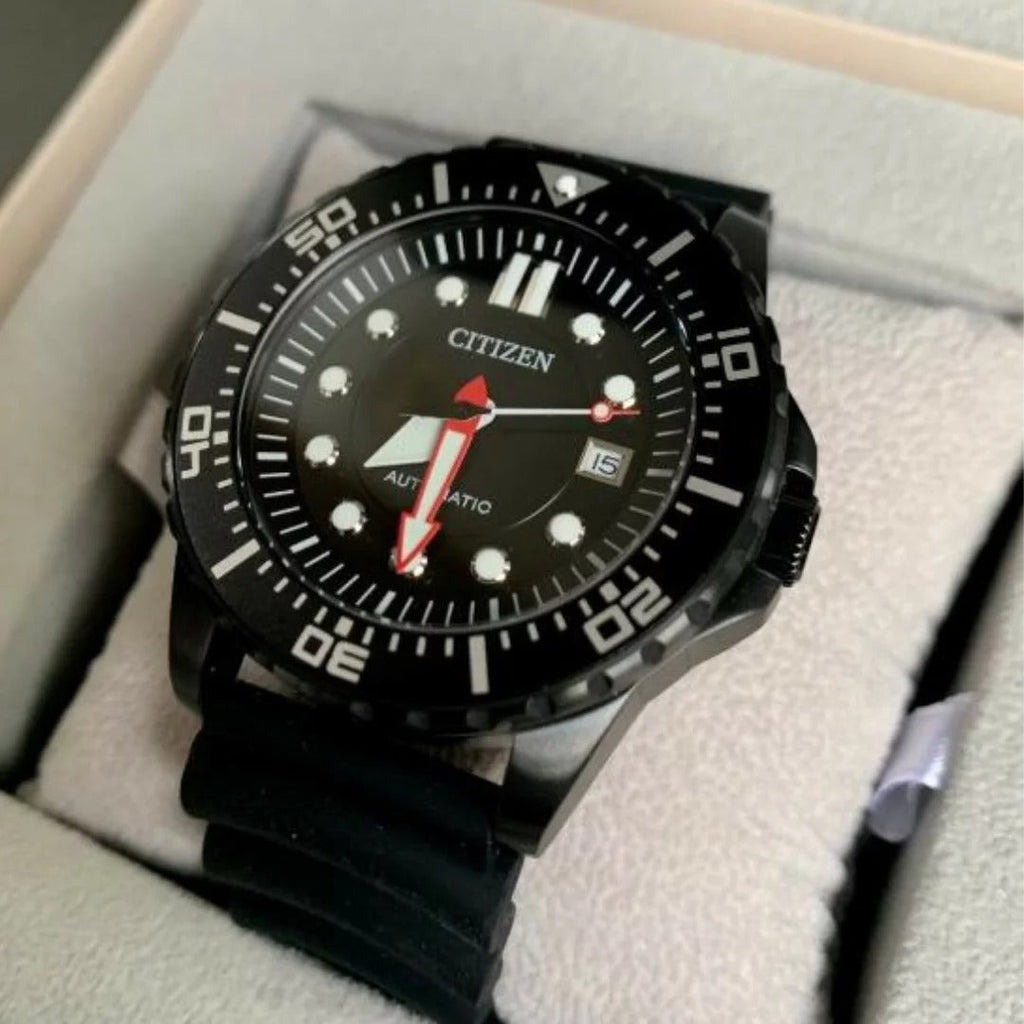 Citizen Mechanical Automatic Black Dial Black Rubber Strap Watch for Men - NJ0125-11E Buy Now By Citizen