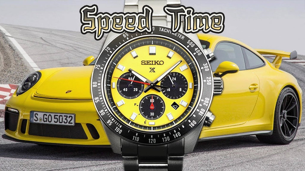 Seiko Prospex Speedtimer Solar Chronograph Yellow Dial Silver Steel Strap Watch for Men - SSC929 Buy Now By Seiko