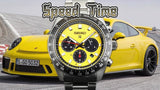 Seiko Prospex Speedtimer Solar Chronograph Yellow Dial Silver Steel Strap Watch for Men - SSC929 Buy Now By Seiko