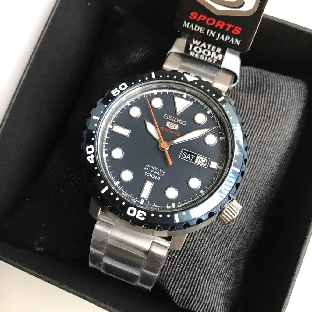 Seiko 5 Sports Automatic Blue Dial Silver Steel Strap Watch for Men - SRPC63J1 Buy Now By Seiko