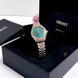 Versace Hellenyium Quartz Green Dial Two Tone Steel Strap Watch for Women - VE2S00422 Buy Now By Versace