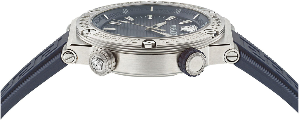 Versace Greca Diver Quartz Blue Dial Blue Rubber Strap Watch for Men - VE8G00124 Buy Now By Versace