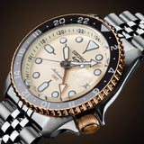 Seiko 5 GMT Sport Asia Exclusive Limited Edition Off White Dial Silver Steel Strap Watch for Men - SSK046K1 Buy Now By Seiko