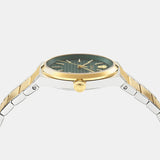 Versace V-Auria Quartz Green Dial Two Tone Steel Strap Watch for Men - VE0F00425 Buy Now By Versace