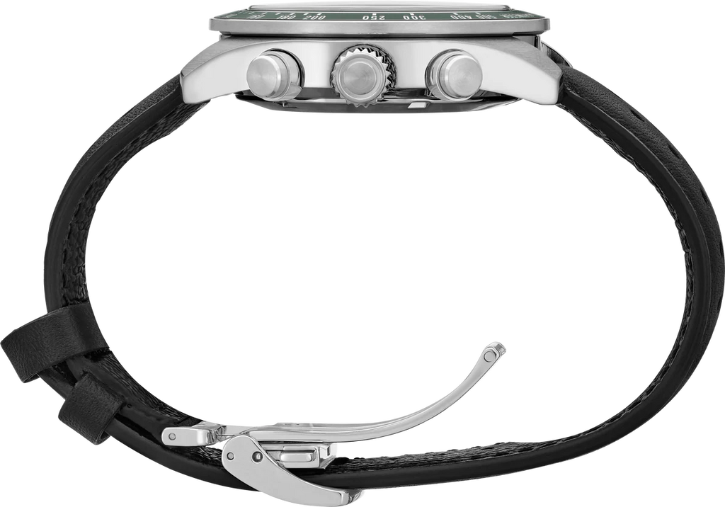 Seiko Prospex Speedtimer Solar Chronograph Ivory Dial Black Leather Strap Watch for Men - SSC943 Buy Now By Seiko