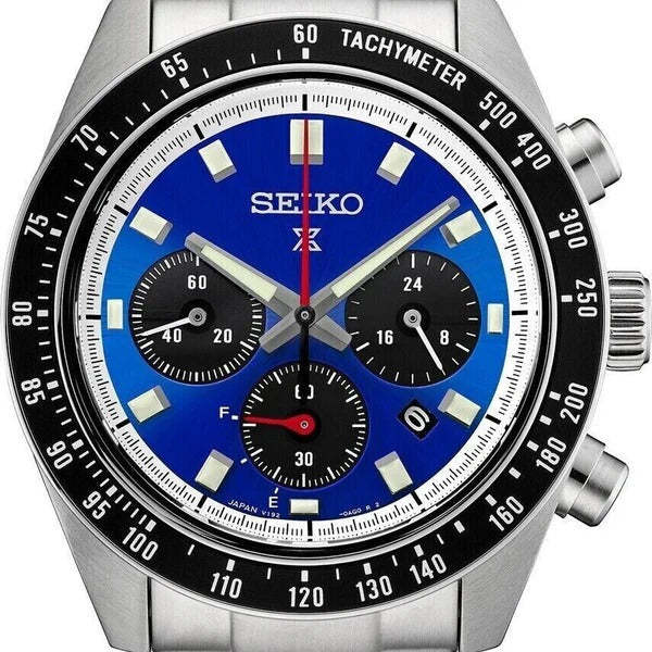 Seiko Speedtimer Solar US Special Edition Blue Dial Silver Steel Strap Watch for Men - SSC931 Buy Now By Seiko