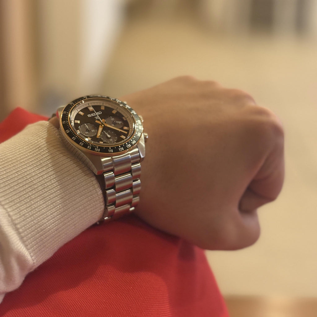 Seiko Prospex Speedtimer Solar Chronograph Black Dial Silver Steel Strap Watch for Men - SSC941 Buy Now By Seiko