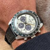 Seiko Prospex Speedtimer Solar Chronograph Ivory Dial Black Leather Strap Watch for Men - SSC943 Buy Now By Seiko