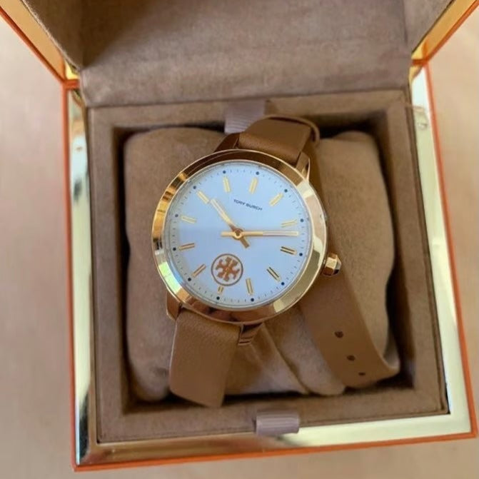 Tory Burch Collins Quartz White Dial Brown Leather Strap Watch for Women - TBW1304 Buy Now By Tory Burch