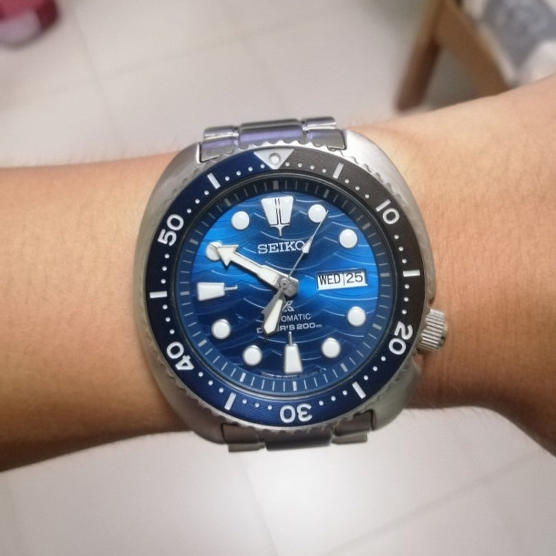 Seiko Prospex Save The Ocean Diver's Automatic Blue Dial Silver Steel Strap Watch for Men - SRPD21J1