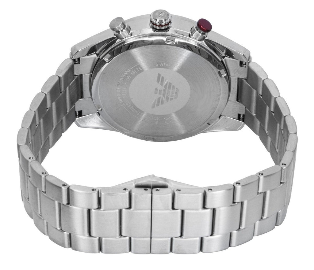 Emporio Armani Racer Chronograph White Dial Silver Steel Strap Watch for Men - AR11645 Buy Now By Emporio Armani