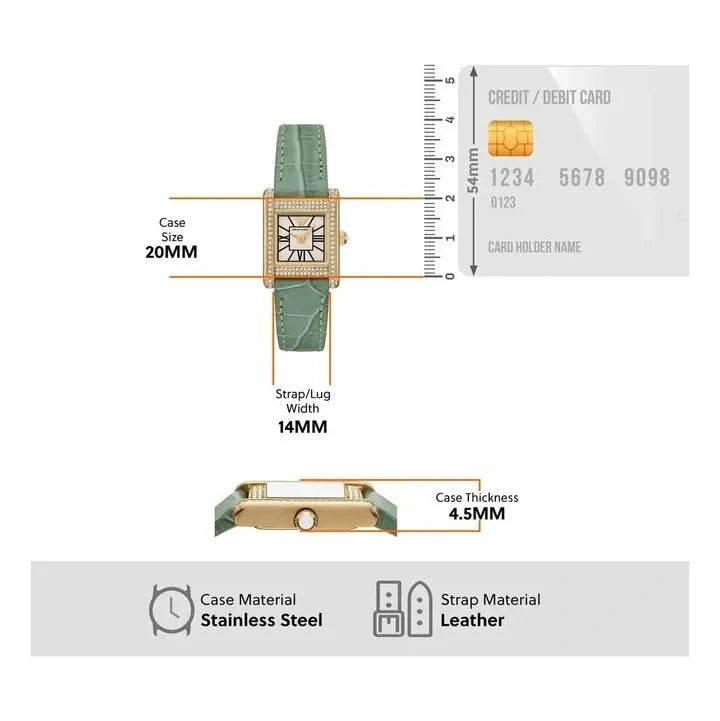 Emporio Armani Classic White Dial Green Leather Strap Watch for Women - AR11661 Buy Now By Emporio Armani