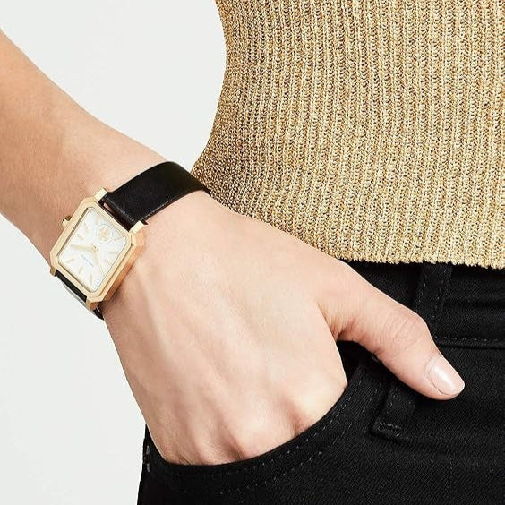 Tory Burch Robinson White Dial Black Leather Strap Watch for Women - TBW1504 Buy Now By Tory Burch