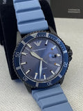 Emporio Armani Sea Explorer Divers Blue Dial Blue Silicone Strap Watch for Men - AR11685 Buy Now By Emporio Armani