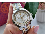 Tory Burch Classic Chronograph White Dial Two Tone Steel Strap Watch for Women - TBW1034 Buy Now By Tory Burch