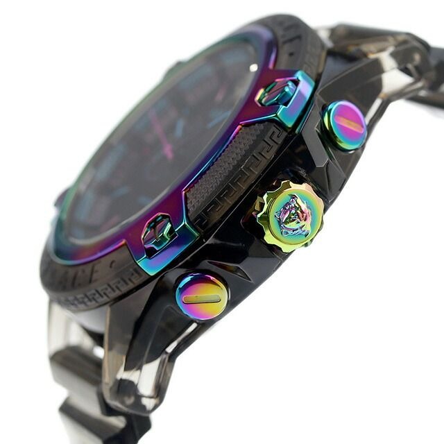 Versace Icon Active Chronograph Black Dial Grey Silicone Strap Watch for Men - VEZ701022 Buy Now By Versace