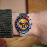 Seiko Prospex Solar Chronograph 1969 Re-interpretation Orange Dial Silver Steel Strap Watch for Men - SSC947 Buy Now By Seiko