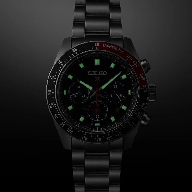 Seiko Prospex Speedtimer Solar Chronograph Black Dial Silver Steel Strap Watch for Men - SSC915 Buy Now By Seiko