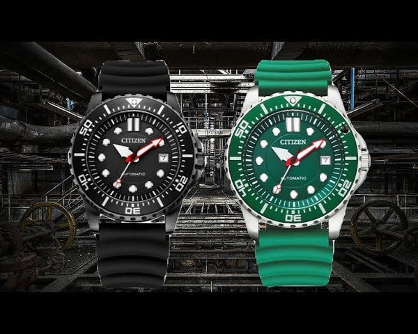 Citizen Mechanical Automatic Green Dial Green Rubber Strap Watch for Men - NJ0129-10X Buy Now By Citizen